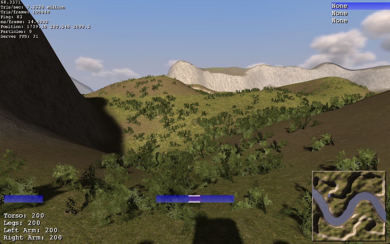 Riverside map with foliage
